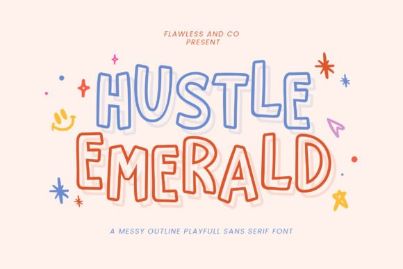 Hustled Emerald Font: Playful Display Type for Campaigns