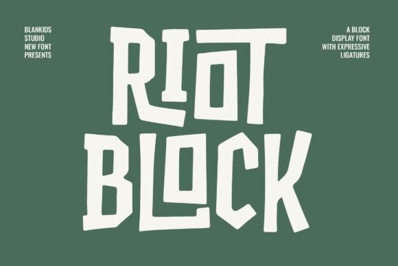 Riot Block Font: Bold Display Type for Digital Campaigns